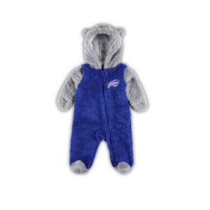 Newborn & Infant Buffalo Bills Royal/Gray Game Nap Teddy Fleece Bunting Full-Zip